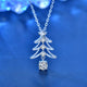 Christmas Tree Necklace Sterling Silver & Moissanite