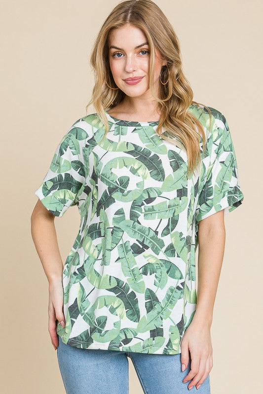 BOMBOM Lightweight Printed Round Neck Short Sleeve T-Shirt – Trendy Casual Wear | TrandifyDeal