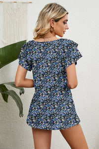 V-Neck Short Sleeve Blouse Trandify deal