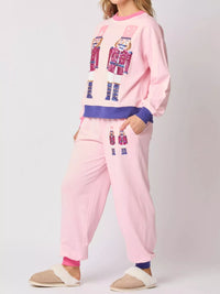 Women's Sequin Loungewear Set - Nutcracker Holiday Pajamas