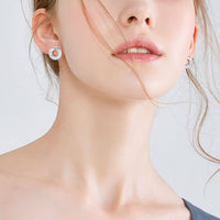925 Sterling Silver Inlaid Moissanite Stud Earrings Trandify deal