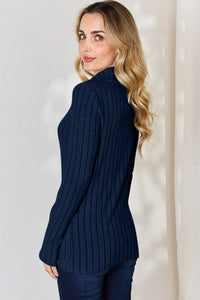Basic Bae Full Size Ribbed Mock Neck Long Sleeve T-Shirt Trandify Deal