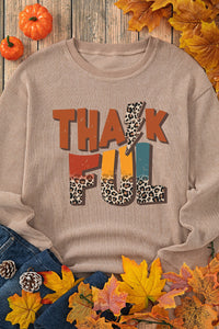 Letter Graphic Round Neck Long Sleeve Sweatshirt Trandify Deal
