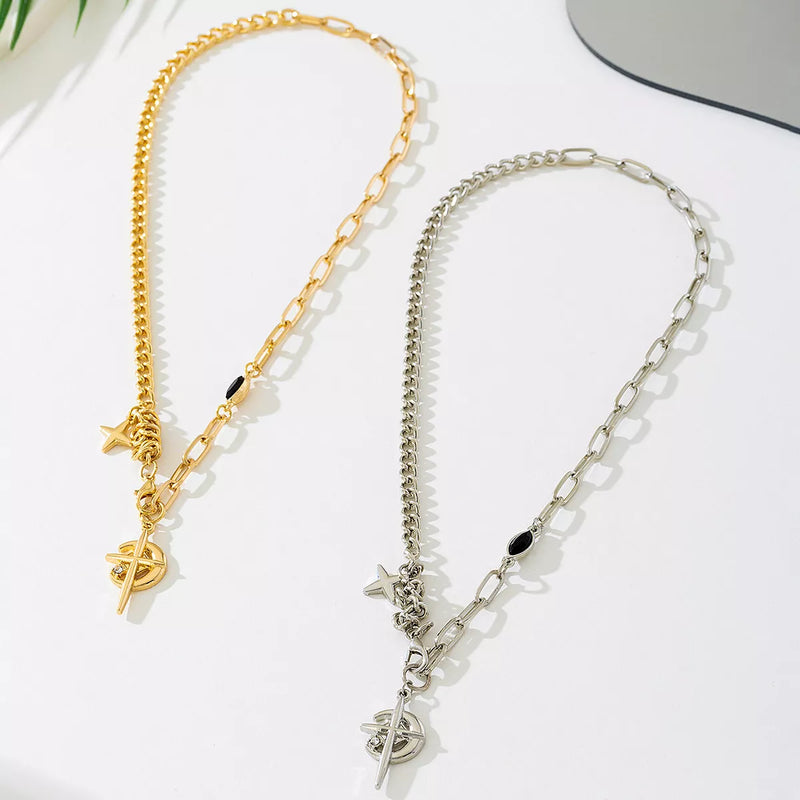 Dainty 18K Gold Cross Pendant Necklace for Women