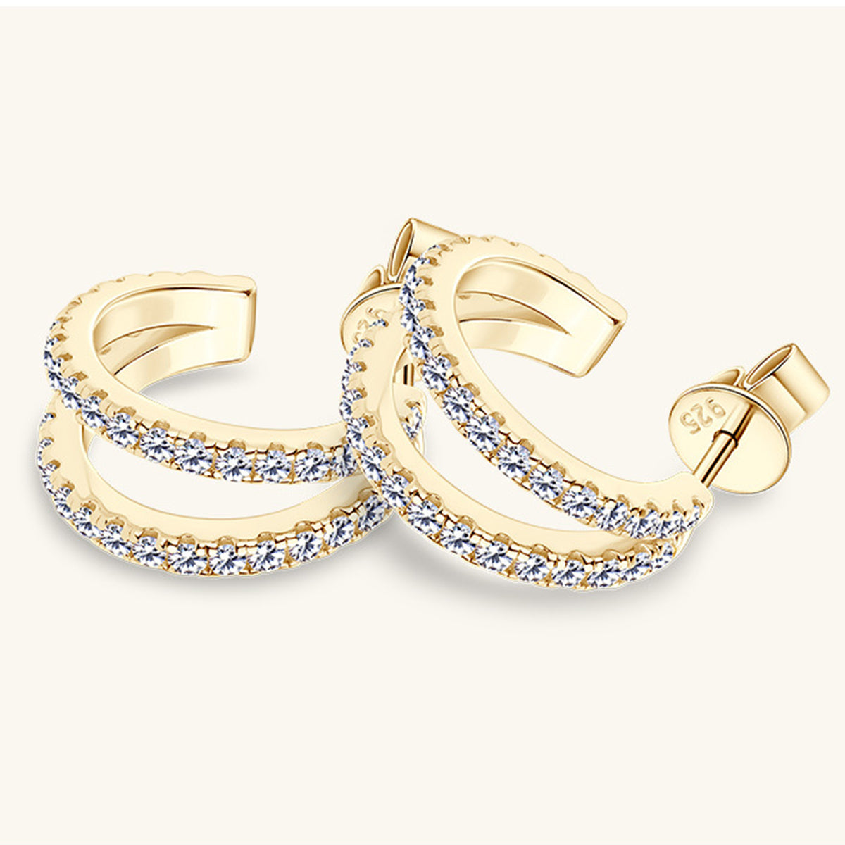 Moissanite 925 Sterling Silver C-Hoop Earrings Trandify Deal