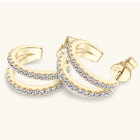 Moissanite 925 Sterling Silver C-Hoop Earrings Trandify Deal