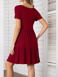 Round Neck Short Sleeve Mini Tee Dress Trandify deal