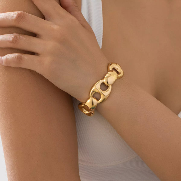 18K Gold-Plated Chain Link Bracelet for Women | Dainty Jewelry