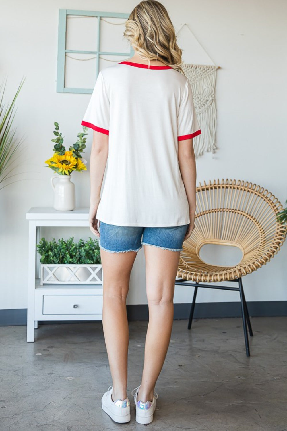 Heimish Full Size USA Contrast Trim Short Sleeve T-Shirt Trandify deal
