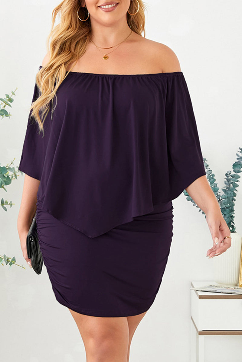 Full Size Off-Shoulder Half Sleeve Dress Trandify deal