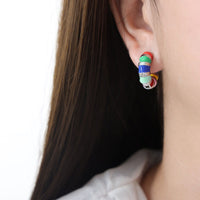 Titanium Steel Enamel Hoop Earrings Trandify deal