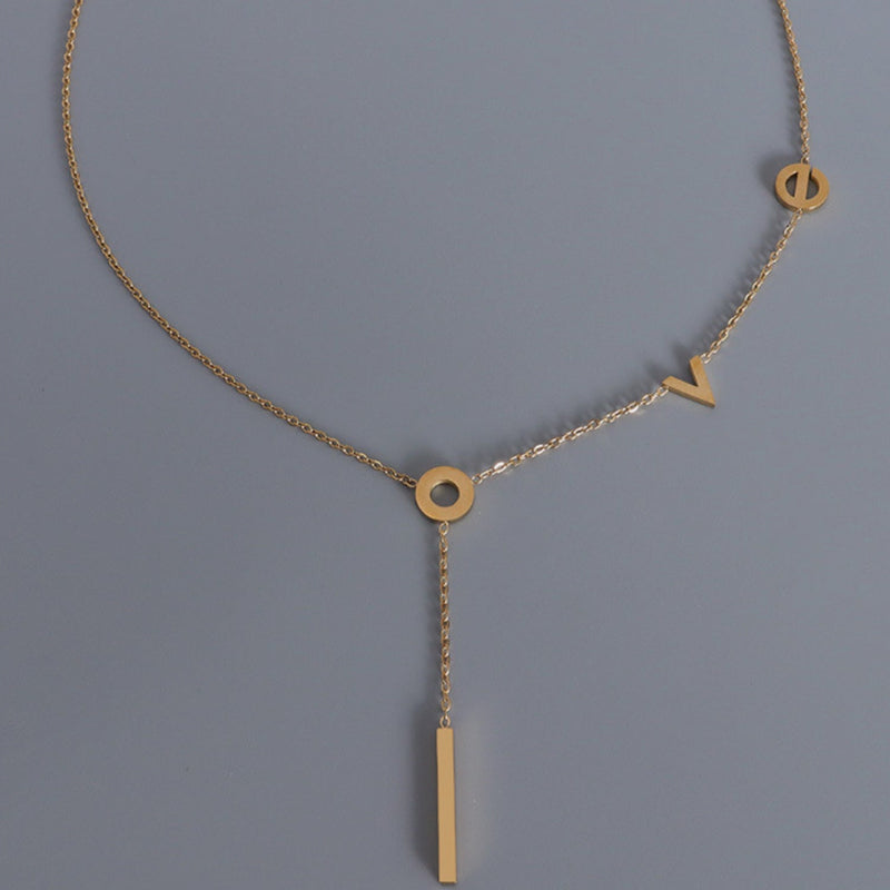 Titanium Steel Letter Necklace Trandify deal