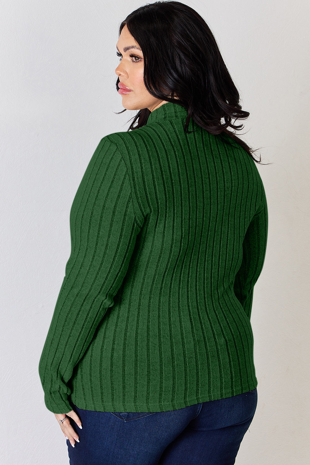Basic Bae Full Size Ribbed Mock Neck Long Sleeve T-Shirt Trandify Deal