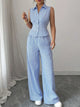 Women's Striped Sleeveless Top and Pants Set for Summer