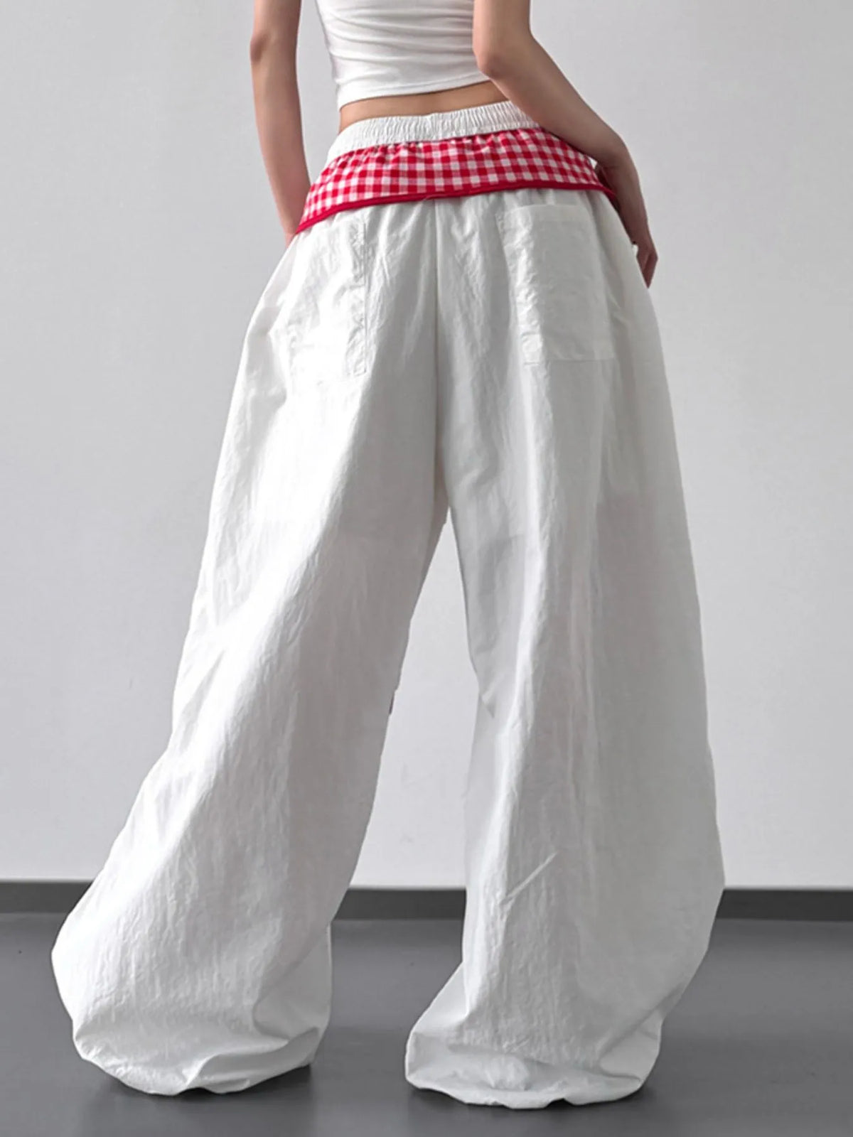 Women’s Black and White Checkered Wide Leg Pants for Casual & Office Outfits