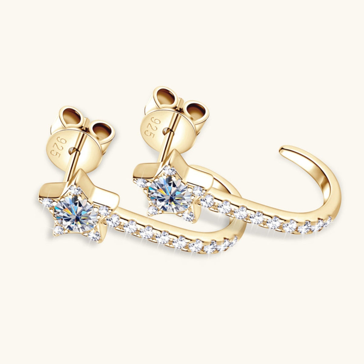 925 Sterling Silver Moissanite Star Earrings Trandify Deal