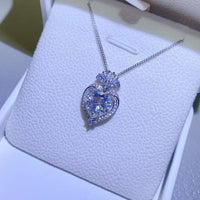 3 Carat Moissanite 925 Sterling Silver Heart Pendant Necklace Trandify Deal