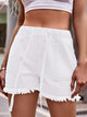 Drawstring Raw Hem Denim Shorts Trandify deal