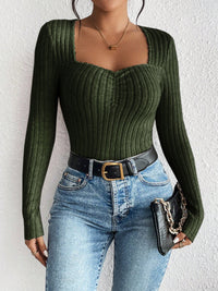 Honey Ribbed Long Sleeve T-Shirt Trandify Deal