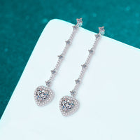 2 Carat Moissanite Zircon 925 Sterling Silver Heart Earrings Trandify Deal