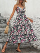 Smocked Printed Halter Neck Midi Dress Trandify Deal
