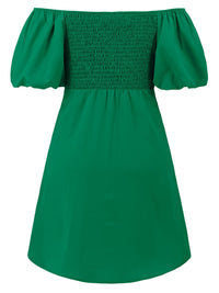 Cutout Twisted Off-Shoulder Short Sleeve Dress Trandify deal
