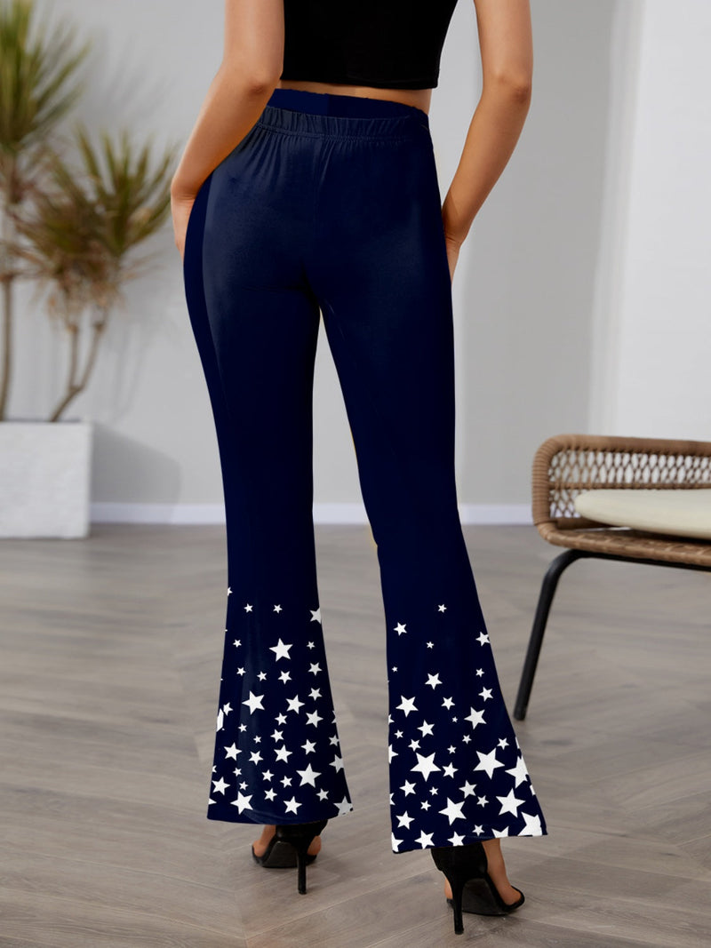 Star Elastic Waist Bootcut Pants Trandify deal