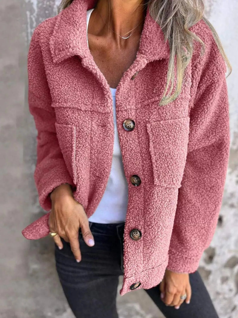 Women's Plus Size Sherpa Shacket - Cozy Fleece Lined Jacket