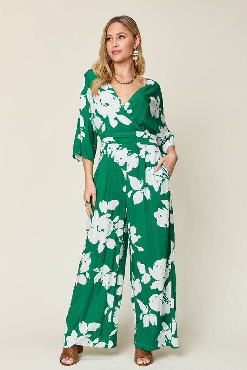Fashionable Printed Wide Leg Jumpsuit for Women – Trendy Tie Back Design – Trandifydeal