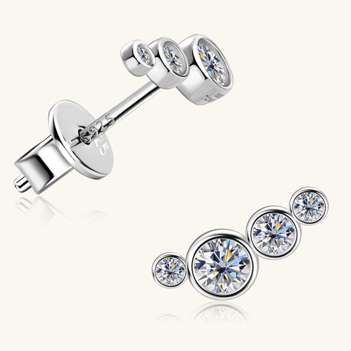 Moissanite 925 Sterling Silver Stud Earrings Trandify Deal