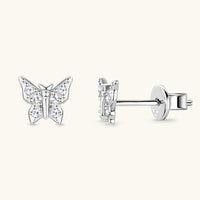 Moissanite 925 Sterling Silver Butterfly Stud Earrings Trandify Deal