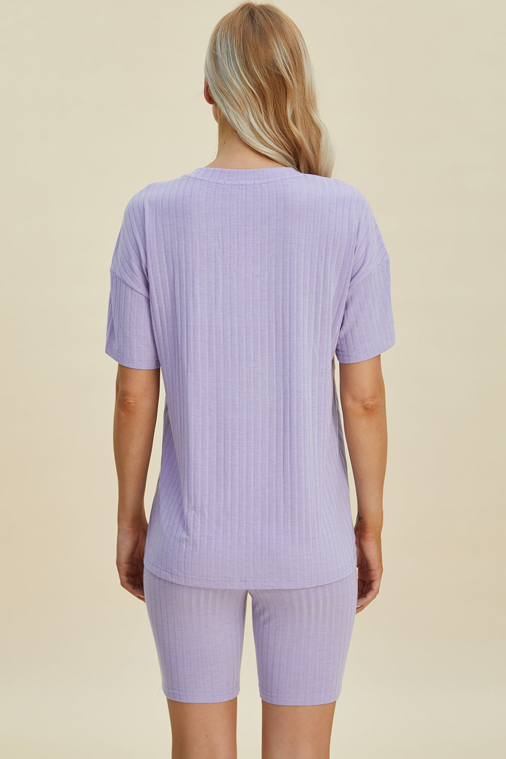 Basic Bae Full Size Ribbed V-Neck Short Sleeve Top and Shorts Set Trandify deal