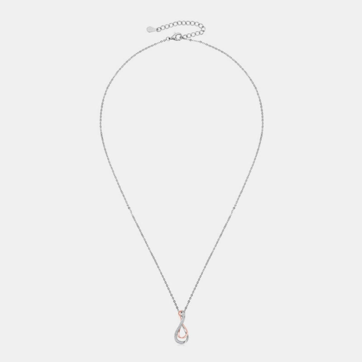 925 Sterling Silver Inlaid Moissanite Infinity Pendant Necklace Trandify deal