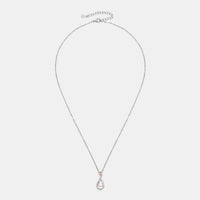 925 Sterling Silver Inlaid Moissanite Infinity Pendant Necklace Trandify deal
