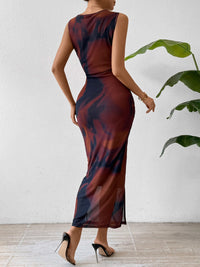 Honey Slit Round Neck Midi Tank Dress Trandify deal