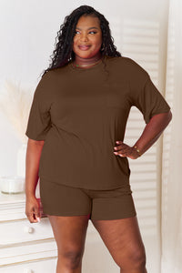 Basic Bae Full Size Soft Rayon Half Sleeve Top and Shorts Set Trandify Deal