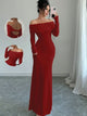 Sexy off-shoulder long sleeve bodycon maxi dress for women, perfect for night out and date nights