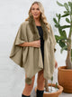 Fuzzy Trim Open Front Poncho Trandify deal