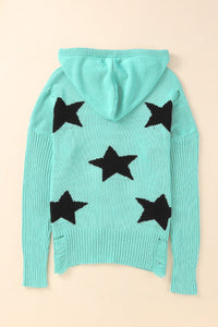 Distressed Drawstring Long Sleeve Hooded Sweater Trandify Deal