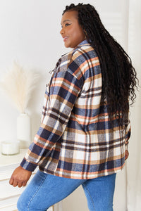 Double Take Plaid Button Front Shirt Jacket with Breast Pockets Trandify Deal
