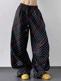 Plus Size Drawstring Joggers with Floral Heart Design – Trendy Comfortable Women’s Pants