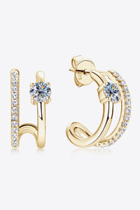 Moissanite 925 Sterling Silver C-Hoop Earrings Trandify Deal