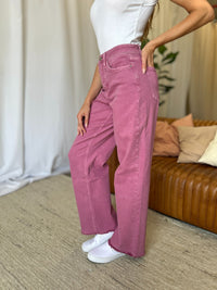 RFM Full Size High Rise Garment Dye Wide Leg  Jeans Trandify Deal