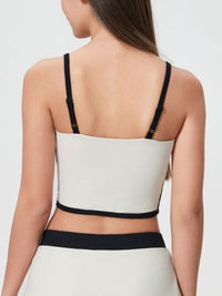 Women’s square neck active cami top with detachable chest pads for workouts and casual wear