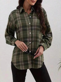 Soft cotton plaid shirt for women, stylish layering piece