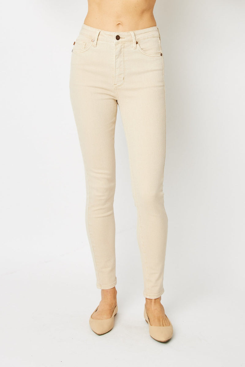 Judy Blue Full Size Garment Dyed Tummy Control Skinny Jeans Trandify deal