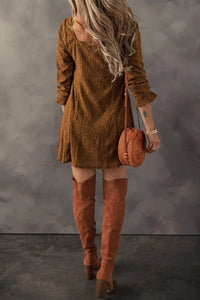 Textured Square Neck Mini Dress Trandify Deal