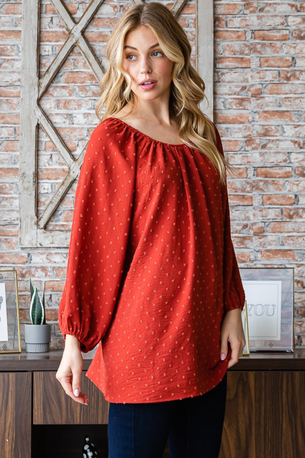 Heimish Full Size Swiss Dot Off Shoulder Top Trandify Deal
