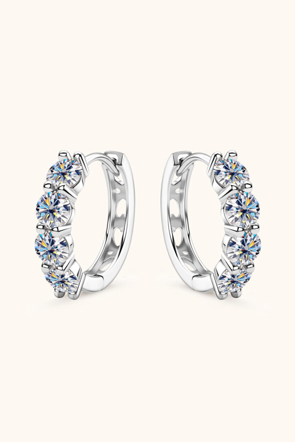 2.4 Carat Moissanite Huggie Earrings Trandify Deal