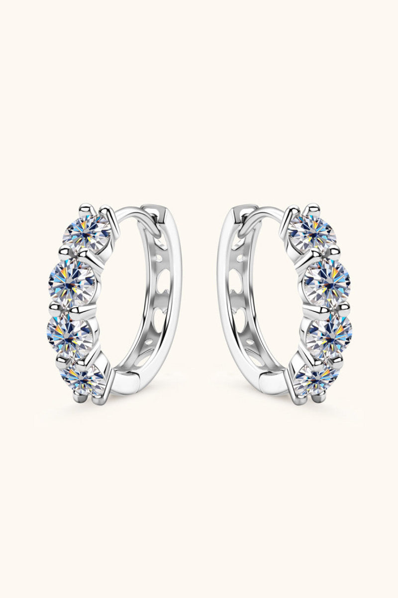 2.4 Carat Moissanite Huggie Earrings Trandify Deal